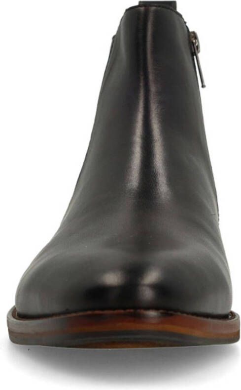 Manfield leren enkelboots zwart