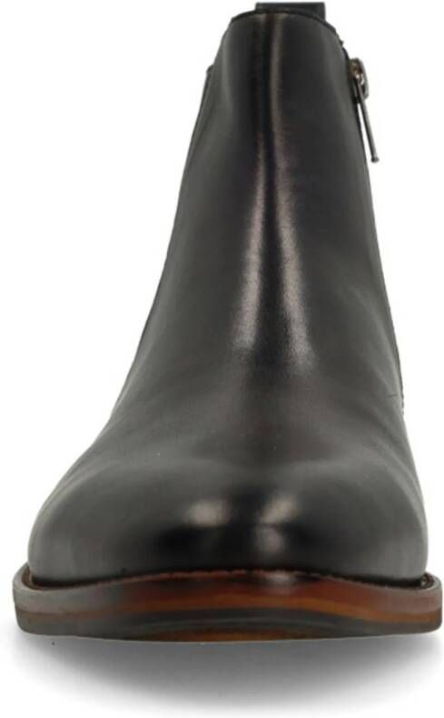 Manfield leren enkelboots zwart