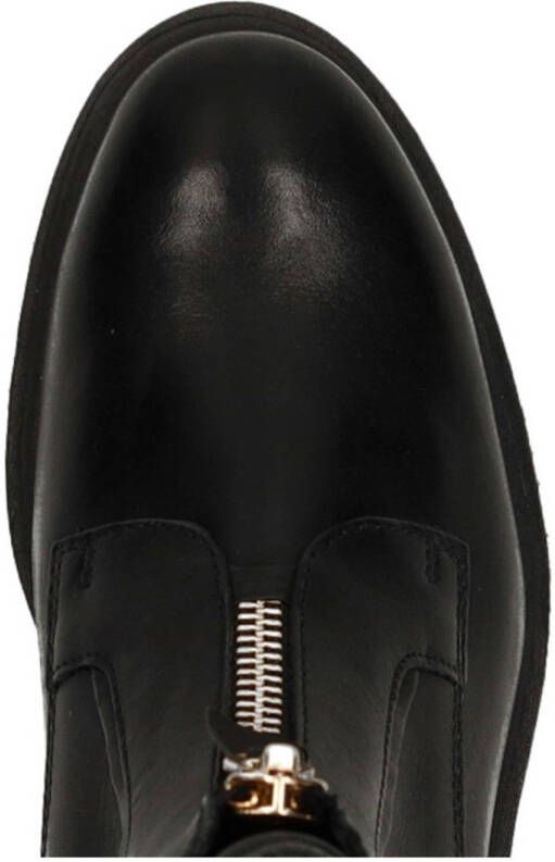 Manfield leren enkelboots zwart