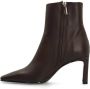 Manfield Dames Bruine leren enkellaarsjes met hak - Thumbnail 2