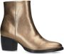 Manfield Dames Goudkleurige metallic leren enkellaarsjes - Thumbnail 3