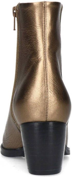 Manfield leren enkellaarzen goud metallic