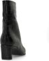 Manfield Dames Zwarte leren croco enkellaarsjes met hak - Thumbnail 2