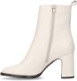 Manfield Dames Off white leren enkellaarsjes met hak - Thumbnail 3