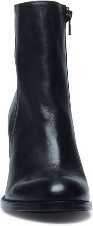 Manfield Dames Zwarte enkellaarsjes met rits en hak