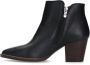 Manfield Dames Zwarte leren enkellaarsjes - Thumbnail 5