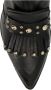 Manfield Dames Zwarte leren enkellaarsjes met studs - Thumbnail 2