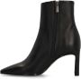 Manfield Dames Zwarte leren enkellaarsjes met hak - Thumbnail 2