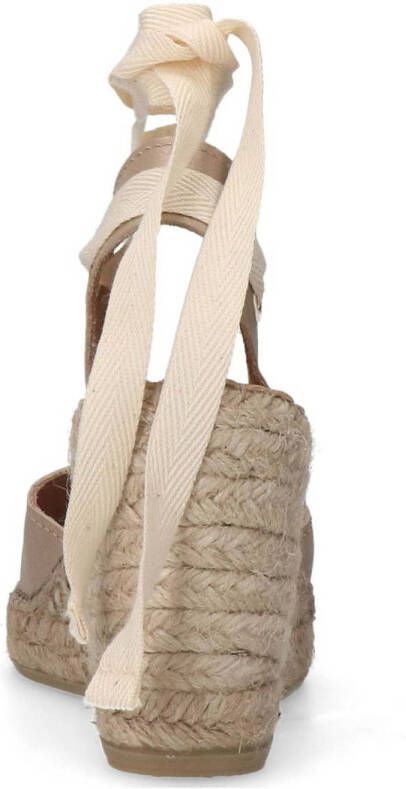 Manfield leren espadrilles beige