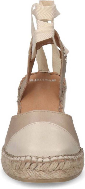 Manfield leren espadrilles beige