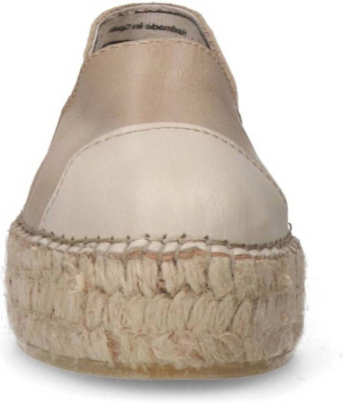 Manfield leren espadrilles beige