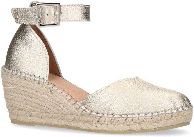 Manfield leren espadrilles goud