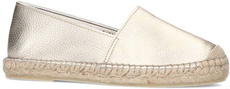 Manfield leren espadrilles goud