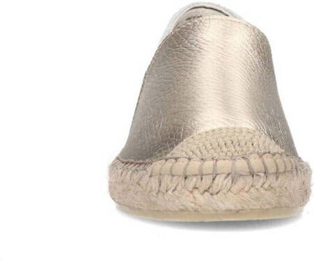 Manfield leren espadrilles goud