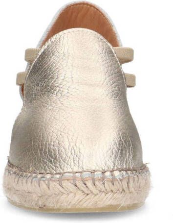 Manfield leren espadrilles goud