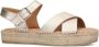 Manfield Dames Goudkleurige metallic sandalen met touwzool - Thumbnail 2