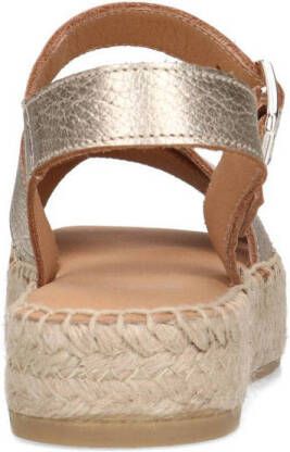 Manfield leren espadrilles goud