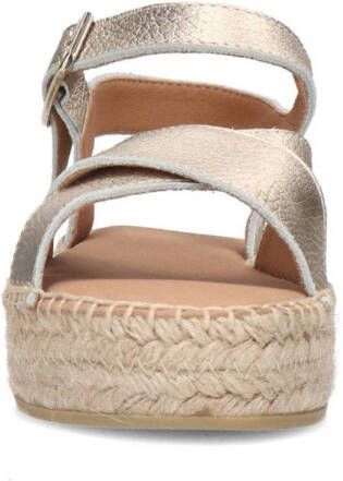 Manfield leren espadrilles goud