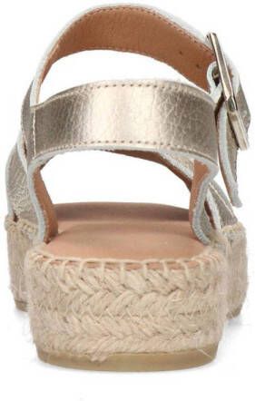 Manfield leren espadrilles goud