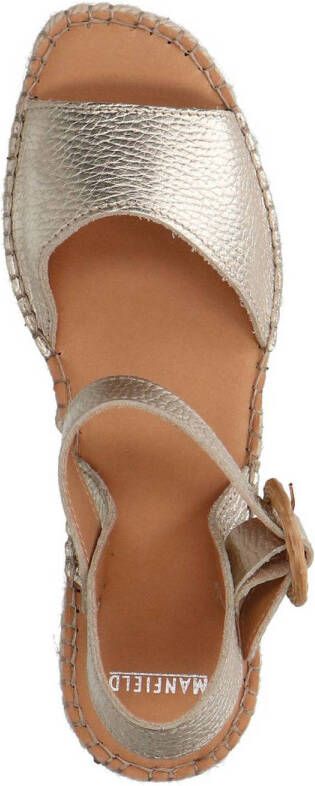 Manfield leren espadrilles goud