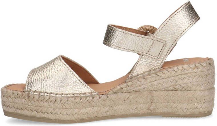 Manfield leren espadrilles goud