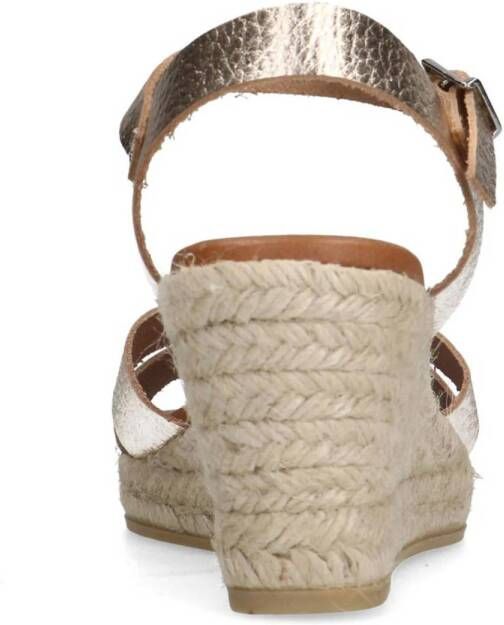 Manfield leren espadrilles goud