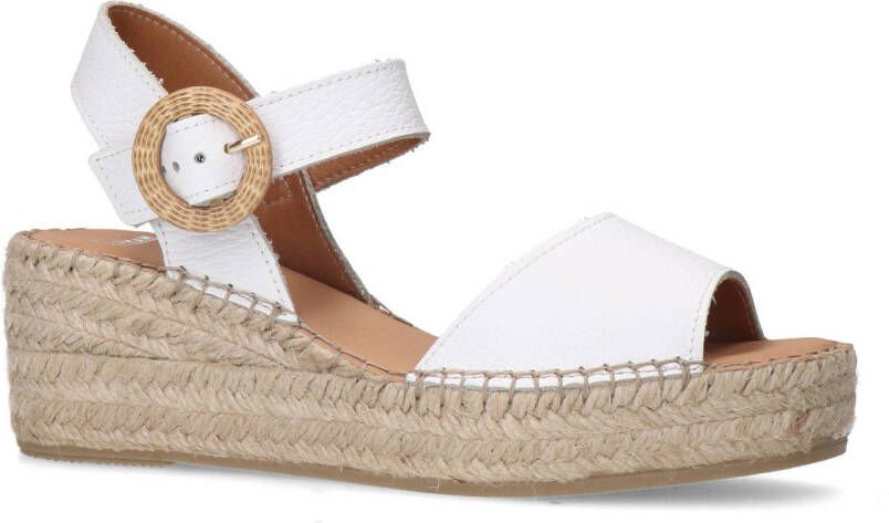 Manfield leren espadrilles wit