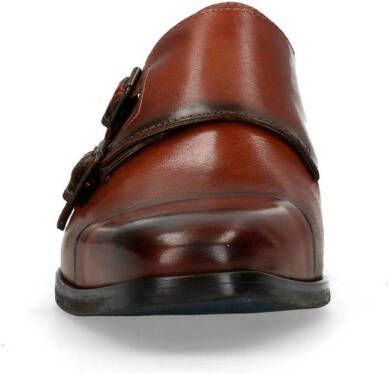 Manfield leren gespschoenen cognac