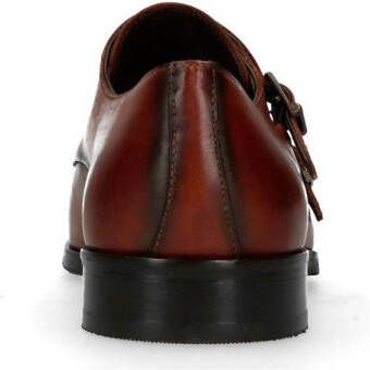 Manfield leren gespschoenen cognac