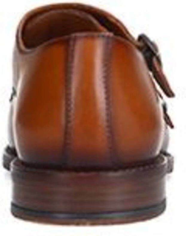 Manfield leren gespschoenen cognac