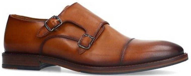 Manfield leren gespschoenen cognac