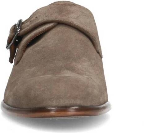 Manfield leren gespschoenen taupe