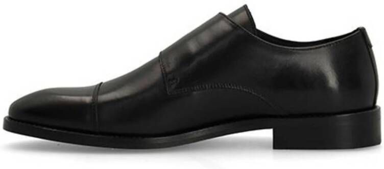 Manfield leren gespschoenen zwart