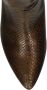 Manfield Dames Bruine snake print hoge leren laarzen met hak - Thumbnail 2