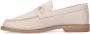 Manfield Dames Beige leren loafers met goudkleurig detail - Thumbnail 2