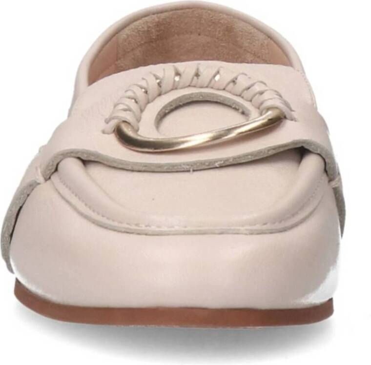 Manfield leren loafers beige