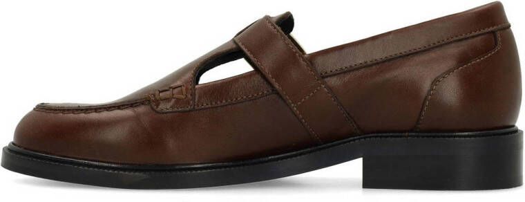 Manfield leren loafers donkerbruin