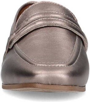 Manfield leren loafers grijs metallic