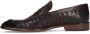 Manfield Heren Bruine leren loafers met crocoprint - Thumbnail 2