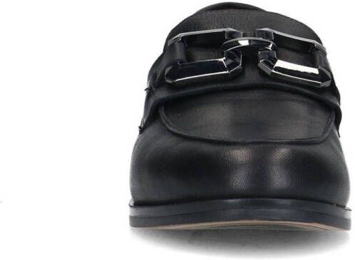 Manfield leren loafers met gesp zwart