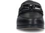 Manfield Dames Zwarte leren loafers met vierkanten chain - Thumbnail 3