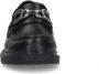 Manfield Dames Zwarte leren loafers met zilverkleurige chain - Thumbnail 4