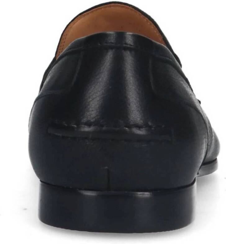 Manfield leren loafers met gesp zwart