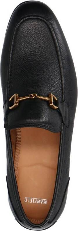 Manfield leren loafers met gesp zwart