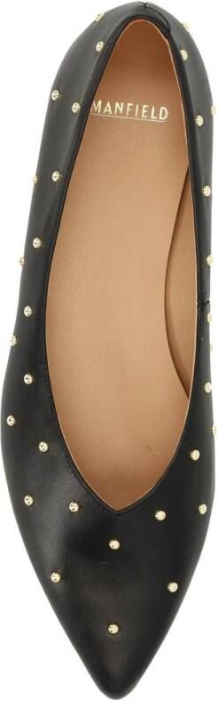 Manfield leren loafers met studs zwart