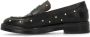 Manfield Dames Zwarte leren loafers met studs - Thumbnail 3