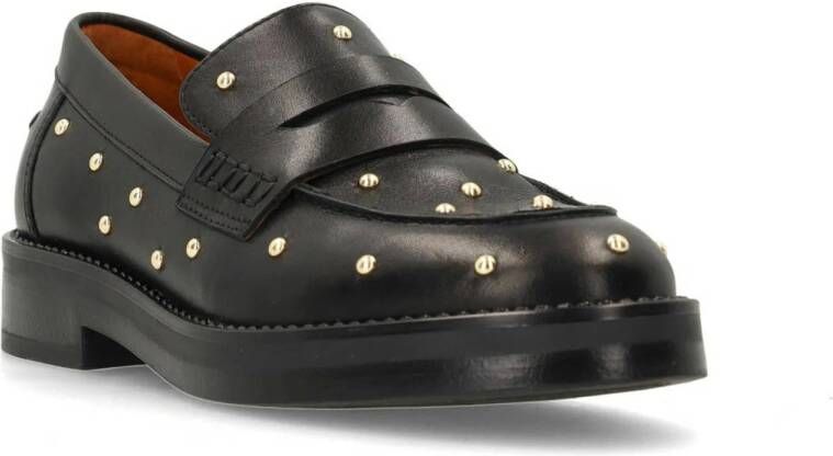 Manfield leren loafers met studs zwart