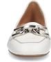 Manfield Dames Witte leren loafers met zilverkleurige chain - Thumbnail 5