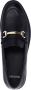 Manfield Dames Zwarte leren loafers met goudkleurig detail - Thumbnail 4