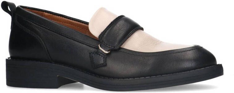 Manfield leren loafers zwart wit